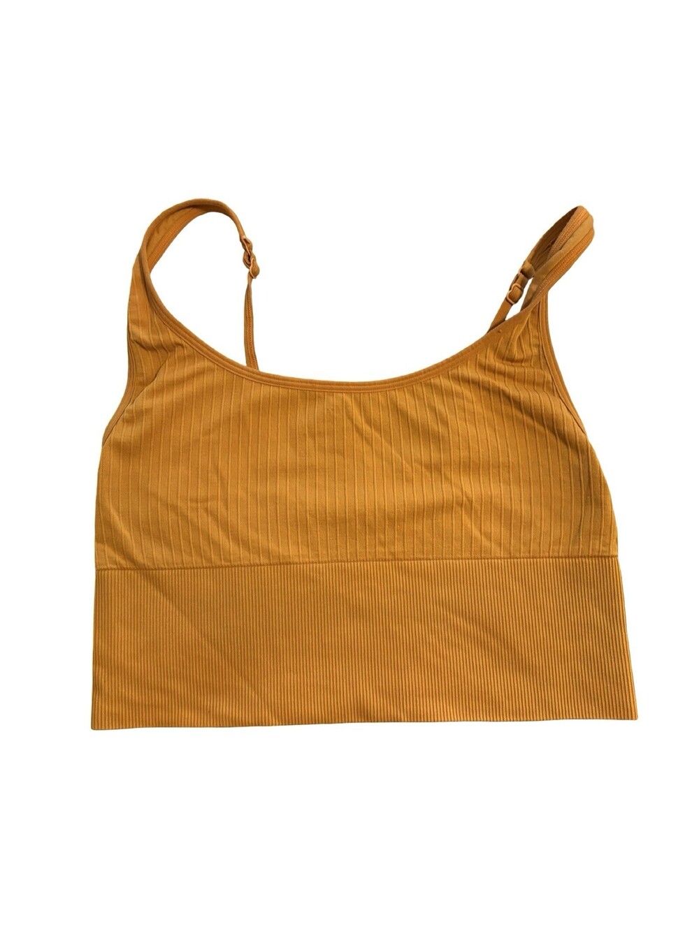 PINK Active Seamless Ribbed Sports Bra Orange Size M Adjustable Straps Y2K Style